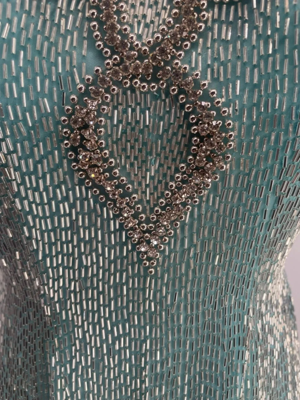 Temptations Sherri Hill Aqua Blue Heavily Beaded Mini Cocktail / Pageant Dress - Picture 15 of 17